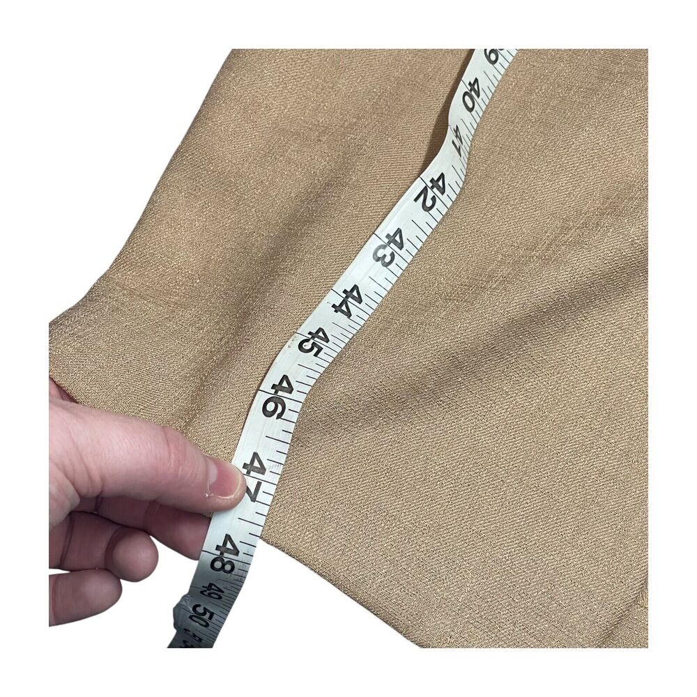 Leslie Fay A-Line Dress Women's 10 Petite Beige Short Sleeve Back Slit Classic - Picture 8 of 8